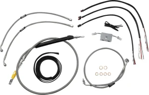 Kit completo de cables de manillar y latiguillo de freno trenzados en acero inoxidable - CC D AB 16" SFT18