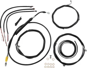 Kit completo de cables y latiguillo de freno de manillar trenzado en vinilo negro - CB AB 18-20 FL21