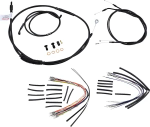 Kit Completo de Cables/Líneas de Manillar de Vinilo Negro para Ape Hangers - 12"