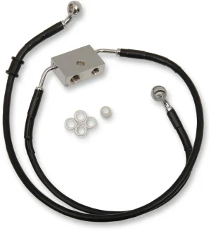 Latiguillo de freno de longitud extendida - Línea delantera XL negra +12