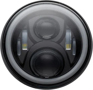 Foco delantero LED Halo 7" con anillo de montaje - Faro negro