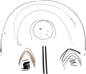 Kit completo de cables y latiguillos de freno de manillar trenzados en acero inoxidable - 18"