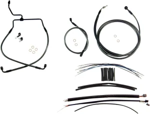 Kit de instalación de manillar Black Pearl™ Designer - cables de control TOURING cromo negro