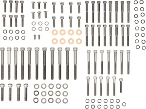 Kit completo de tornillos de motor - cabeza-hexagonal Black Chrome moleteado <span style="color: red;font-size: 0,5em">- ALMACEN USA-</span>