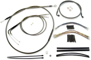 Kit de instalación de manillar Black Pearl™ Designer - cables de control DYNA cromo negro