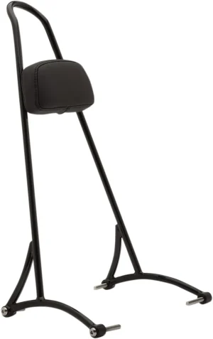 Respaldo alto de 20" - Sissy bar W/PAD negro pintado en polvo