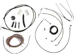 Kit Completo de Cables/Línea de Freno de Manillar Midnight Trenzado - cables DD CM 14-17 Softail
