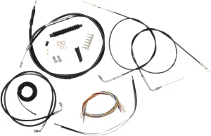 Kit completo de cables y latiguillo de freno de manillar trenzado en vinilo negro - 18"-20"