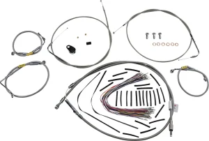 Kit mandos para motos Touring antiguas con manillares Bagger - control 13 BAG BAR acero inoxidable