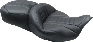 Asiento touring de lujo de una pieza con opción de respaldo desmontable - Asiento Supr Tour negro W/BLUE
