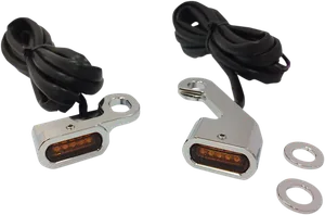 Luces LED de posición para intermitentes - manubrio CROMO/ÁMBAR