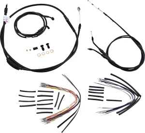 Kit Completo de Cables/Líneas de Manillar de Vinilo Negro para Ape Hangers - 16"