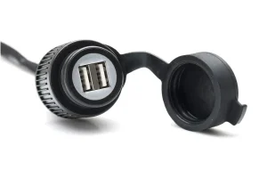 Toma de carga USB doble con mazo de cables