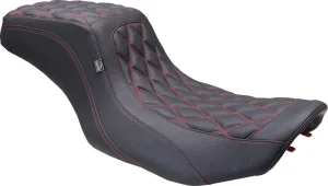 Asiento Double Diamond Squareback - doble diamante hilo negro cereza