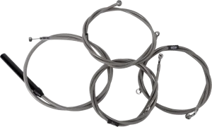 Kit completo de cables de manillar y latiguillo de freno trenzados en acero inoxidable - 15"-17"