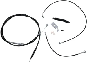 Kit completo de cables y latiguillo de freno de manillar trenzado en vinilo negro - B12-14 ST18+ABS
