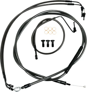 Kit de cable de manillar/freno trenzado Standard Midnight - cables DD M 14-17 Softail