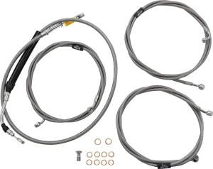 Kit de cable de manillar/línea de freno trenzado en acero inoxidable estándar - cables C AB 12-14 FL21