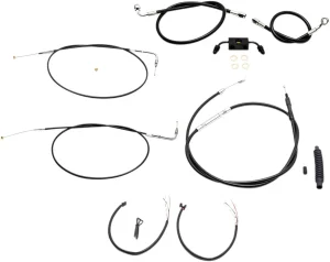 Kit completo de cables y latiguillo de freno de manillar trenzado en vinilo negro