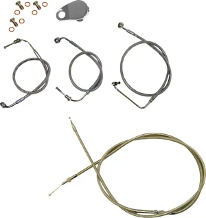 Kit de cable de manillar/línea de freno trenzado en acero inoxidable estándar - cables C 13" ABS SFTL18