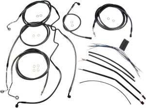 Kit de instalación de manillar Black Pearl™ Designer - cables de control TOURING cromo negro