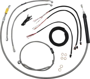 Kit completo de cables de manillar y latiguillo de freno trenzados en acero inoxidable - CS D AB 13"SFT18