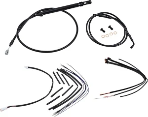 Kit Completo de Cables/Líneas de Manillar de Vinilo Negro para Ape Hangers - 16"