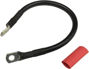 Cable de batería con tubo termorretráctil opcional - 13" negro