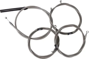 Kit completo de cables de manillar y latiguillo de freno trenzados en acero inoxidable - 18"-20"