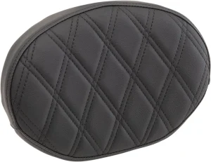 Cojín de respaldo para sissy bars cuadradas - Almohadilla barra S diamante negro ovalada <span style="color: red;font-size: 0,5em">- ALMACEN USA-</span>