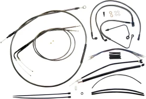 Kit de instalación de manillar Black Pearl™ Designer - cables de control SOFTAIL cromo negro