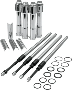 Kit de varillas de empuje Quickee con tapas cromadas - Juego de pushrods QUICKIEE tubos
