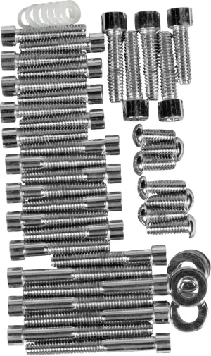 Juego de tornillos para tapa leva/primaria/transmisión - Kit cromados SOCKET-HEAD PRIMARY/CAM lisos <span style="color: red;font-size: 0,5em">- ALMACEN USA-</span>