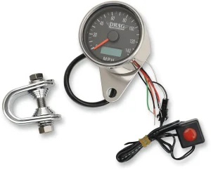 Velocímetro electrónico programable mini con velocímetro/cuentakilómetros parcial - 2.4" pulido esfera negra <span style="color: red;font-size: 0,5em">- ALMACEN USA-</span>
