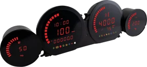 Kit de Medidores LED de Cuatro Piezas HD-03L - Velocímetro rojo 2014-2022