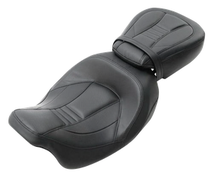 Combo de asiento para motocicleta Touring con piloto solo y respaldo doble