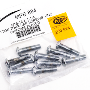 Surtido de tornillos Torx con cabeza botón y acabado cromado para motocicletas