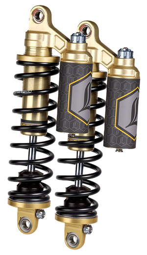 Par de amortiguadores traseros Legend Suspension Revo-Arc Piggyback ajustables