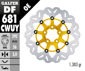 Rotores de freno de disco flotante Galfer Wave para motocicleta