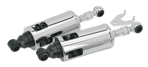 Par de amortiguadores traseros ajustables Ride-A-Height instalados en una Harley-Davidson Softail