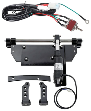 Caballete central eléctrico desplegado en motocicleta Harley-Davidson Touring