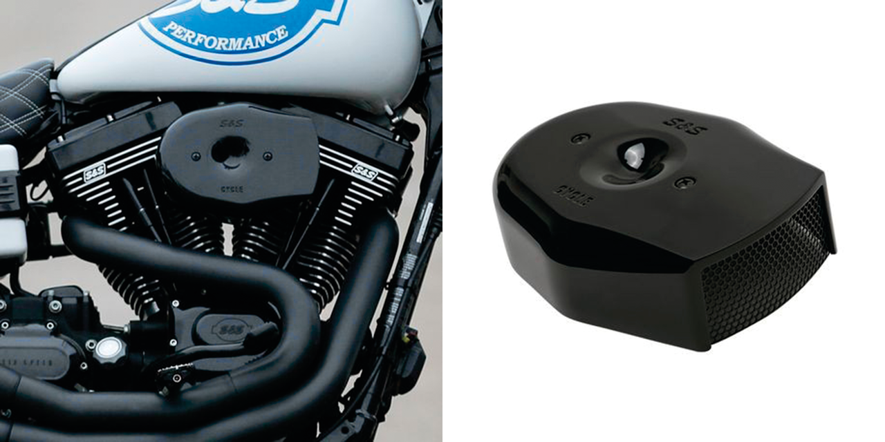 Filtro de aire Stealth Tribute S&S negro mate para motocicleta