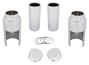 Kit de cubiertas para botellas de horquilla instalado en Harley-Davidson Breakout