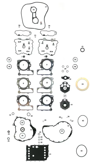 Kit de juntas, retenes y tóricas para motor Harley-Davidson V-Rod