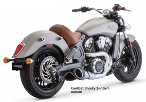 Escape Shorty 2-1 instalado en Indian Scout
