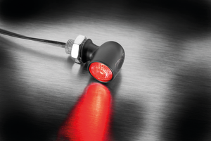Mini luces LED Kellermann Spot negras montadas en manillar de motocicleta