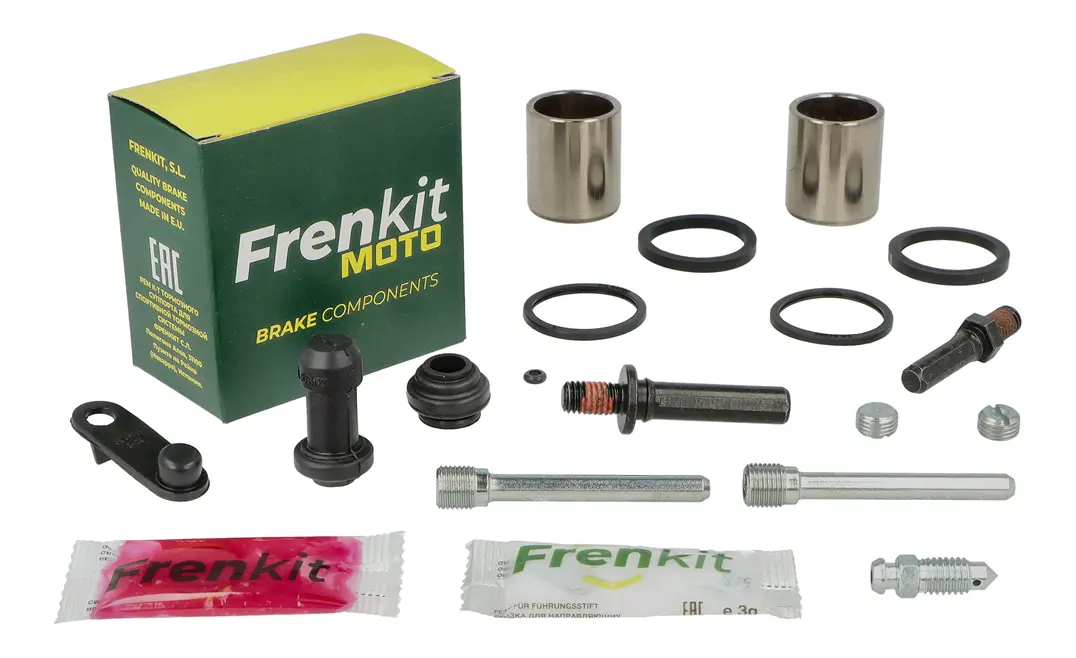 Superkit de reparación de pinza de freno con componentes internos visibles