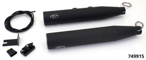 Tubos de escape ajustables MCJ instalados en motocicleta Harley-Davidson Softail Twin Cam