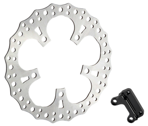 Par de discos de freno Arlen Ness Jagged Big Brake color negro para Harley Touring