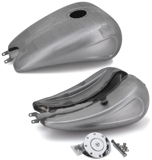 Depósito de gasolina de acero indentado alargado 2 pulgadas para Harley-Davidson Sportster